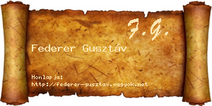 Federer Gusztáv névjegykártya